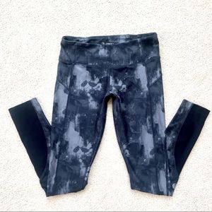 MPG Leggings Black Grey Tie Die Small